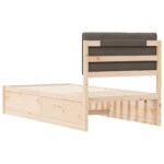 vidaXL Rám postele s čalúneným čelom Sivohnedá 90 x 200 cm – Obrázok 7