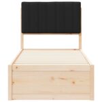 vidaXL Rám postele s čalúneným čelom Čierna 80 x 200 cm – Obrázok 5