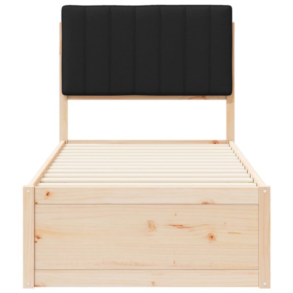 vidaXL Rám postele s čalúneným čelom Čierna 80 x 200 cm – Obrázok 5