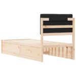 vidaXL Rám postele s čalúneným čelom Čierna 80 x 200 cm – Obrázok 7