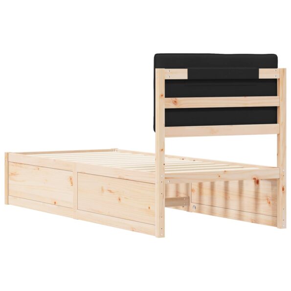 vidaXL Rám postele s čalúneným čelom Čierna 80 x 200 cm – Obrázok 7