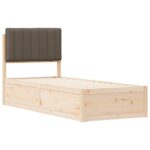 vidaXL Rám postele s čalúneným čelom Sivohnedá 80 x 200 cm – Obrázok 4