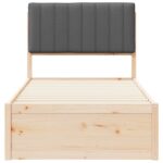 vidaXL Rám postele s čalúneným čelom Tmavo šedá 90 x 190 cm – Obrázok 5
