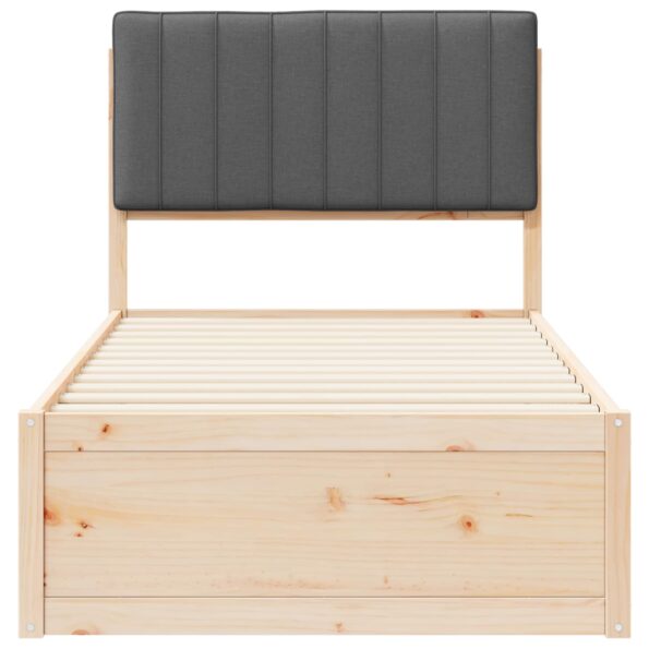 vidaXL Rám postele s čalúneným čelom Tmavo šedá 90 x 190 cm – Obrázok 5