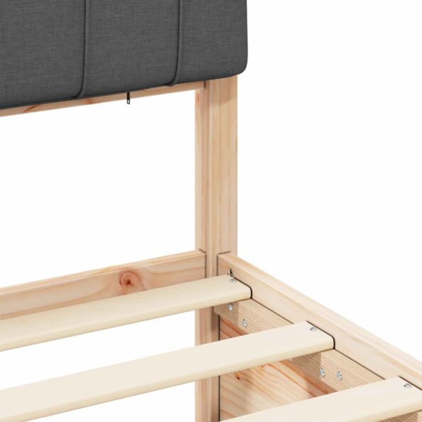 vidaXL Rám postele s čalúneným čelom Tmavo šedá 90 x 190 cm – Obrázok 8
