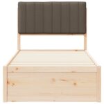 vidaXL Rám postele s čalúneným čelom Sivohnedá 90 x 190 cm – Obrázok 5