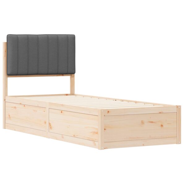 vidaXL Rám postele s čalúneným čelom Tmavo šedá 75 x 190 cm – Obrázok 4