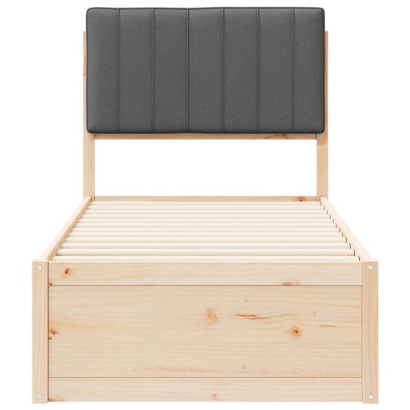 vidaXL Rám postele s čalúneným čelom Tmavo šedá 75 x 190 cm – Obrázok 5