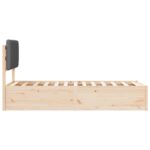 vidaXL Rám postele s čalúneným čelom Tmavo šedá 75 x 190 cm – Obrázok 6