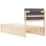 vidaXL Rám postele s čalúneným čelom Tmavo šedá 75 x 190 cm – Obrázok 7