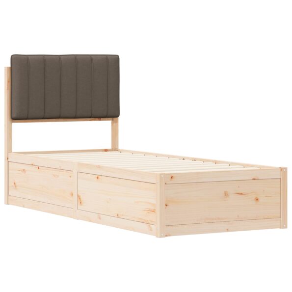 vidaXL Rám postele s čalúneným čelom Sivohnedá 75 x 190 cm – Obrázok 4