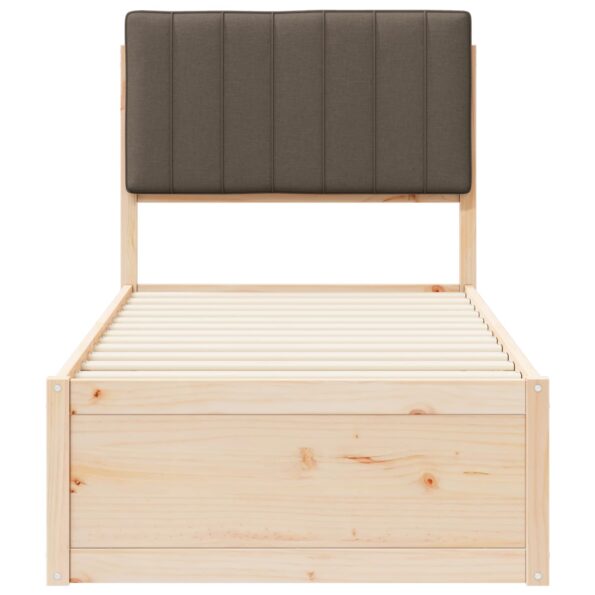 vidaXL Rám postele s čalúneným čelom Sivohnedá 75 x 190 cm – Obrázok 5