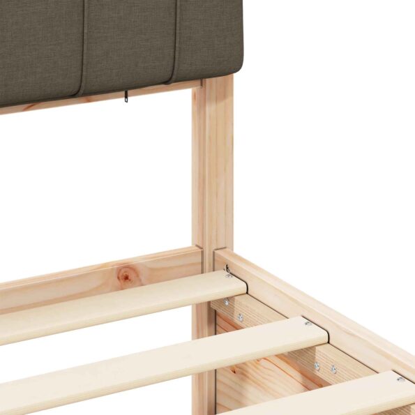 vidaXL Rám postele s čalúneným čelom Sivohnedá 75 x 190 cm – Obrázok 8