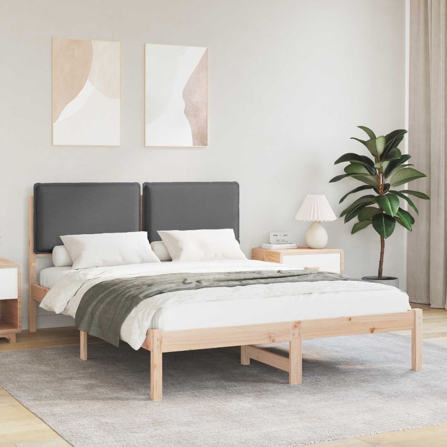 877840_1.jpg vidaXL Rám postele s čalúneným čelom Tmavo šedá 120 x 200 cm – Obrázok 1