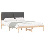 vidaXL Rám postele s čalúneným čelom Tmavo šedá 120 x 200 cm – Obrázok 2