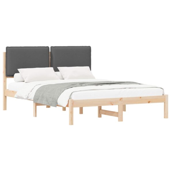 vidaXL Rám postele s čalúneným čelom Tmavo šedá 120 x 200 cm – Obrázok 2