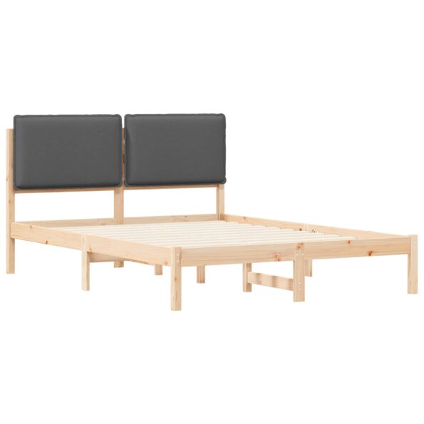vidaXL Rám postele s čalúneným čelom Tmavo šedá 120 x 200 cm – Obrázok 4
