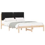 vidaXL Rám postele s čalúneným čelom Čierny 120 x 200 cm – Obrázok 2