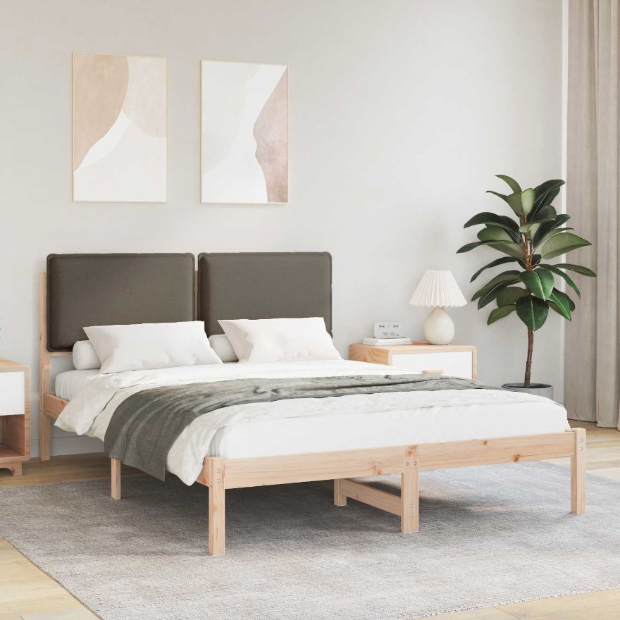 877842_1.jpg vidaXL Rám postele s čalúneným čelom Sivohnedá 120 x 200 cm – Obrázok 1