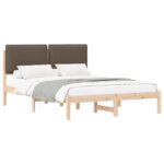 vidaXL Rám postele s čalúneným čelom Sivohnedá 120 x 200 cm – Obrázok 2