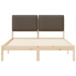 vidaXL Rám postele s čalúneným čelom Sivohnedá 120 x 200 cm – Obrázok 5