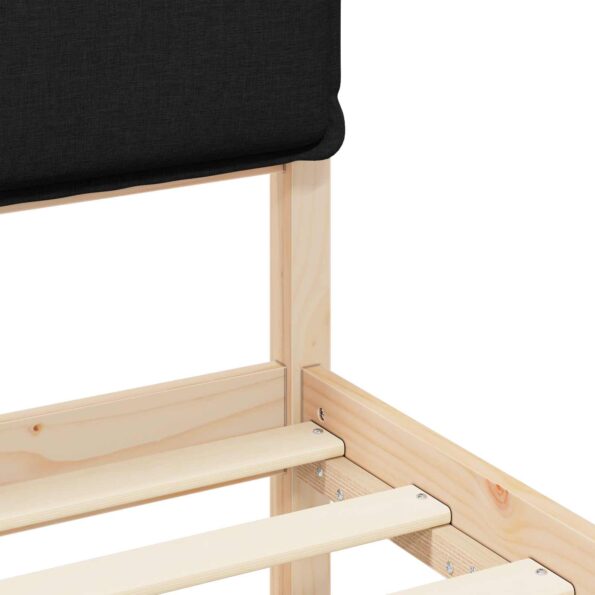 vidaXL Rám postele s čalúneným čelom Čierna 140 x 190 cm – Obrázok 8