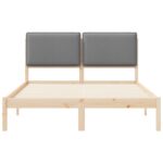 vidaXL Rám postele s čalúneným čelom Svetlosivá 135 x 190 cm – Obrázok 5