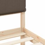 vidaXL Rám postele s čalúneným čelom Sivohnedá 135 x 190 cm – Obrázok 8