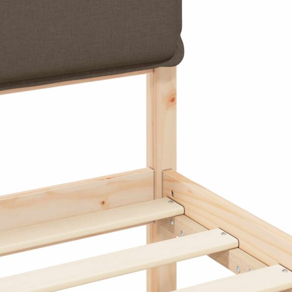 vidaXL Rám postele s čalúneným čelom Sivohnedá 90 x 200 cm – Obrázok 8