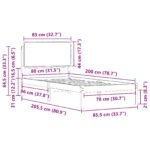 vidaXL Rám postele s čalúneným čelom Sivohnedá 80 x 200 cm – Obrázok 11