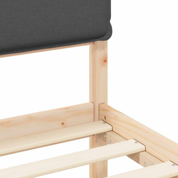 vidaXL Rám postele s čalúneným čelom Tmavo šedá 75 x 190 cm – Obrázok 8