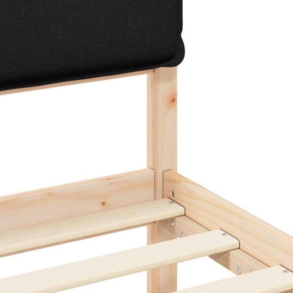 vidaXL Rám postele s čalúneným čelom Čierna 75 x 190 cm – Obrázok 8