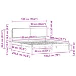 vidaXL Rám postele s čalúneným čelom Sivohnedá 180 x 200 cm – Obrázok 11
