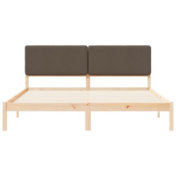 vidaXL Rám postele s čalúneným čelom Sivohnedá 180 x 200 cm – Obrázok 5