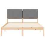 vidaXL Rám postele s čalúneným čelom Svetlosivá 150 x 200 cm – Obrázok 5