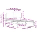 vidaXL Rám postele s čalúneným čelom Tmavo šedá 140 x 200 cm – Obrázok 11