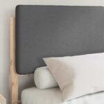 vidaXL Rám postele s čalúneným čelom Tmavo šedá 140 x 200 cm – Obrázok 3