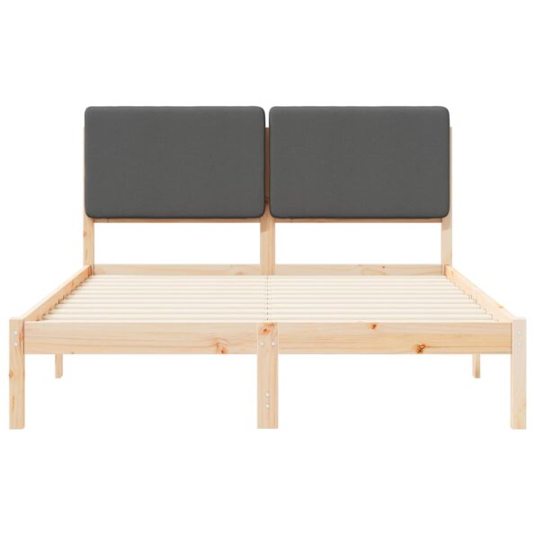 vidaXL Rám postele s čalúneným čelom Tmavo šedá 140 x 200 cm – Obrázok 5