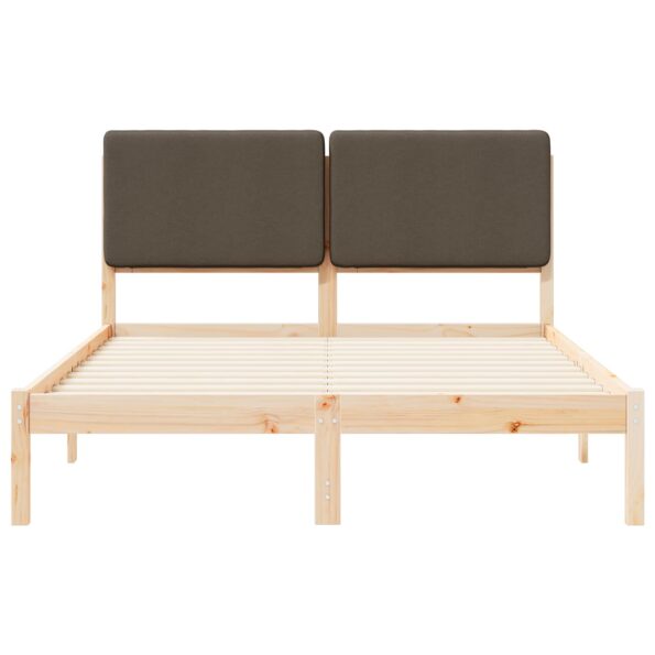 vidaXL Rám postele s čalúneným čelom Sivohnedá 140 x 200 cm – Obrázok 5