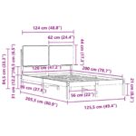 vidaXL Rám postele s čalúneným čelom Čierna 120 x 200 cm – Obrázok 11
