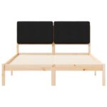 vidaXL Rám postele s čalúneným čelom Čierna 140 x 190 cm – Obrázok 5