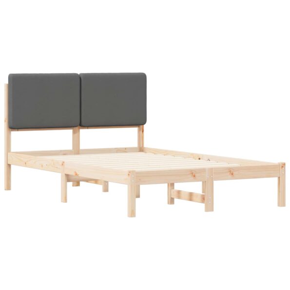vidaXL Rám postele s čalúneným čelom Tmavo šedá 135 x 190 cm – Obrázok 4