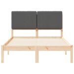 vidaXL Rám postele s čalúneným čelom Tmavo šedá 135 x 190 cm – Obrázok 5