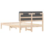 vidaXL Rám postele s čalúneným čelom Tmavo šedá 135 x 190 cm – Obrázok 7