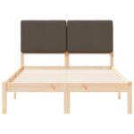 vidaXL Rám postele s čalúneným čelom Sivohnedá 135 x 190 cm – Obrázok 5