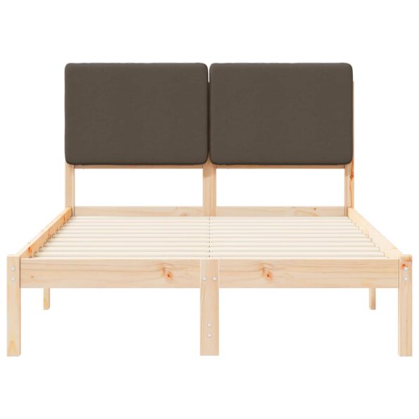 vidaXL Rám postele s čalúneným čelom Sivohnedá 135 x 190 cm – Obrázok 5