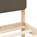 vidaXL Rám postele s čalúneným čelom Sivohnedá 135 x 190 cm – Obrázok 8