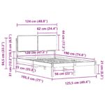 vidaXL Rám postele s čalúneným čelom Tmavo šedá 120 x 190 cm – Obrázok 11