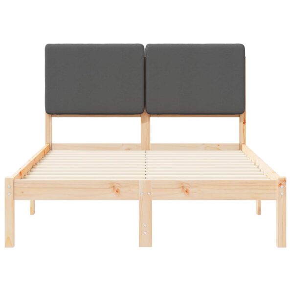 vidaXL Rám postele s čalúneným čelom Tmavo šedá 120 x 190 cm – Obrázok 5