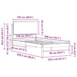 vidaXL Rám postele s čalúneným čelom Čierna 100 x 200 cm – Obrázok 11
